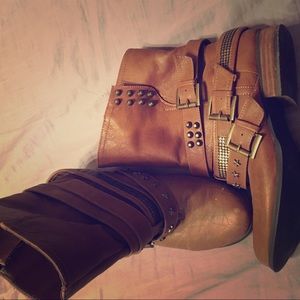 Buckle ankle boots